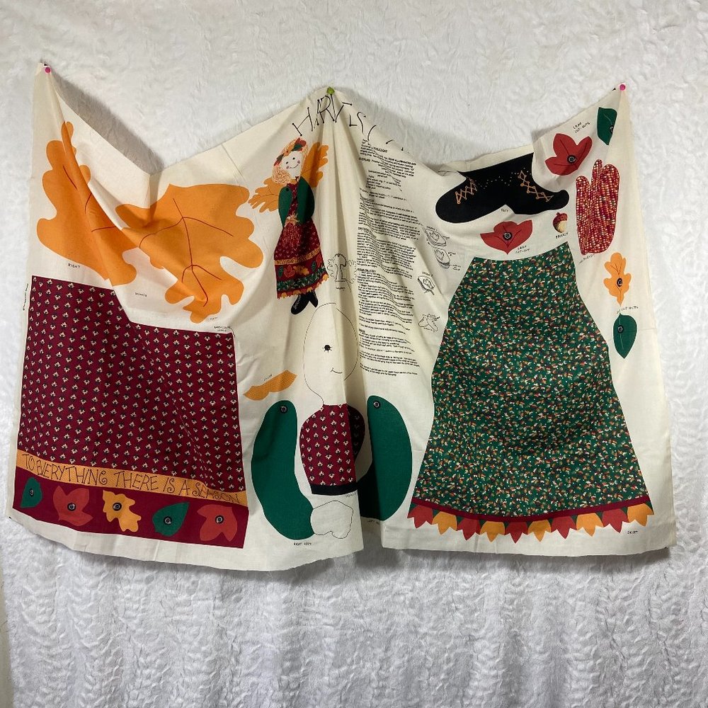 Uncut “Harvest Angel” Fabric Craft Pattern Panel, Springs Industries Inc. Fall